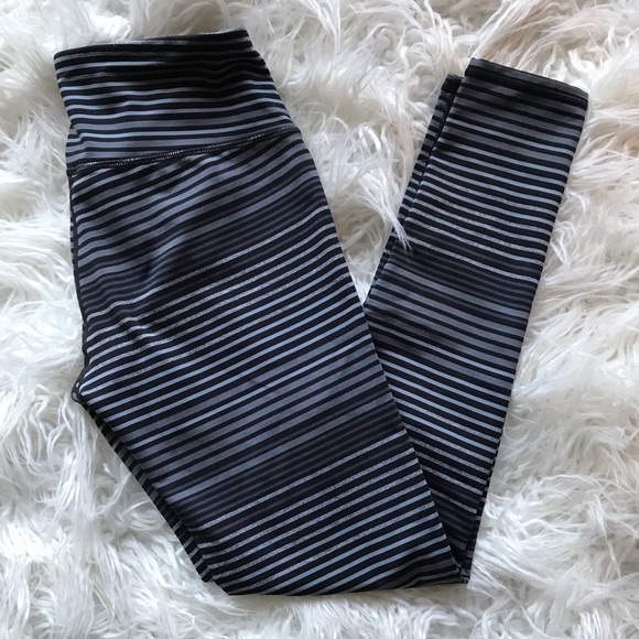 Athleta Pants - Athleta | Grey & black striped chaturanga legging